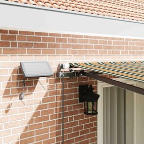 Behúzható napellenző Zöld és sárga 400 ×300 cm szövet