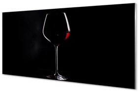 Akrilkép Fekete háttér egy pohár bor 100x50 cm