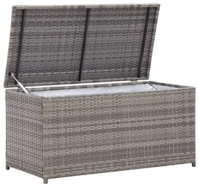 szürke polyrattan kerti tárolóláda 100 x 50 x 50 cm