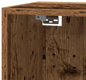 antik fa színű szerelt fa TV-szekrény 30,5 x 30 x 110 cm