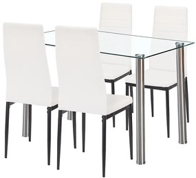 Mateo 4+1 étkező garnitúra fehér-fekete
