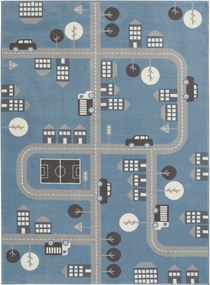 Gyerekszőnyeg 160x220cm,kék játszószőnyeg,puha sörték