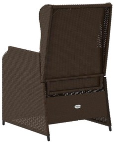 Kerti pad párnával 2 pcs Barna Poli rattan