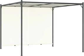 vidaXL fehér-krémszínű acélpergola állítható tetővel 3 x 3 m