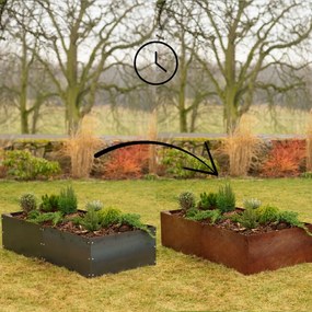 Alto Emelt virágágyás 74 x 148 x 36 cm, corten CORGARDEN 1012
