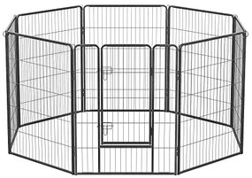 Kutyakerítés, kifutó kutyáknak 8 részes, szürke 240x80x100cm