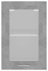 betonszürke szerelt fa függő üvegszekrény 40 x 31 x 60 cm