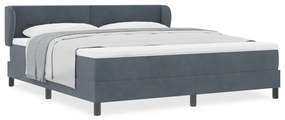 vidaXL Boxspring Ágy Matrac Sötétszürke 180x200 cm Bársony