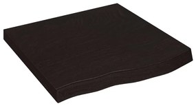 sötétbarna kezelt tömör tölgyfa fali polc 60x60x(2-6) cm