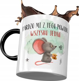 Fekete bögre egérrel Cuki ajándék fényképes nyomtatással