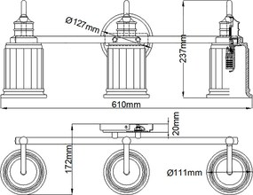 Quoizel klasszikus tükör világítás swell sárgaréz elsqz-swell3-bb-bath IP44