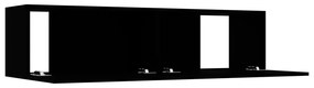 fekete szerelt fa TV-szekrény 120 x 30 x 30 cm
