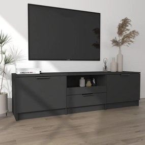 fekete szerelt fa TV-szekrény 140x35x40 cm