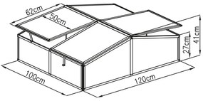 G21 GA12 - 100 x 120 x 40 cm kétrészes melegágy