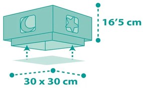 Dalber 63236H - Gyermek mennyezeti lámpa MOONLIGHT 2xE27/60W/230V zöld