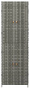 szürke polyrattan kerti tárolószekrény 59 x 40 x 180 cm