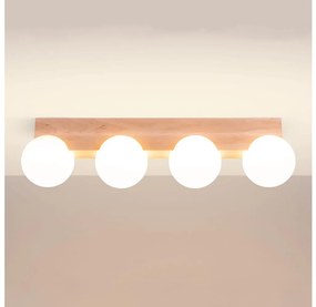 Sollux SL.1685 - Mennyezeti lámpa BULBO 4xG9/8W/230V bükkfa/fehér