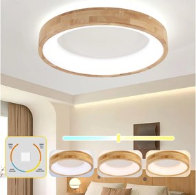 Brilagi-LED FALCON WOOD mennyezeti lámpatest LED/40W/230V 3000/4000/6000K 60 cm fa kivitel