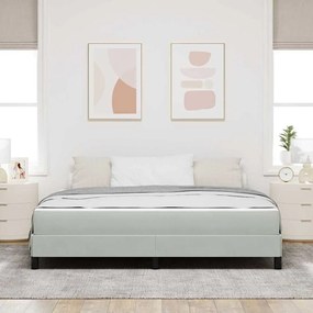 Boxspring ágy matraccal Világosszürke 180 x 200 cm Bársony