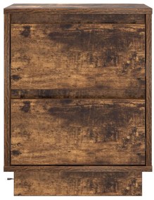 Éjjeli Szekrények LED lámpával 2 db Füstölt tölgy 39x34.5x50 cm