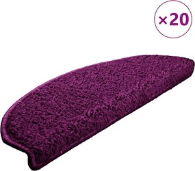 vidaXL 20 db lila, félkör alakú, nagy lépcsőszőnyeg 65 x 21 x 4 cm