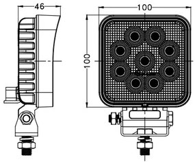 LED Autós spotlámpa BLACK LED/36W/10-30V IP69 5700K szögletes