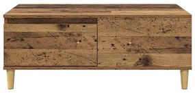 vidaXL Dohányzóasztal fiókkal Öreg fa 90 x 50 x 35 cm Faanyag