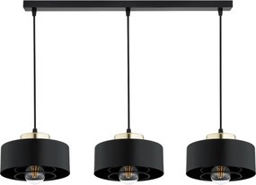 Brilagi - Kábelre függesztett csillár SPRING 3xE27/60W/230V fekete/arany