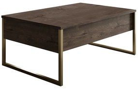 Dohányzóasztal Luxe - Walnut, Gold