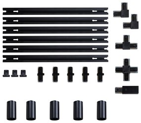 Modern sínrendszer 5 spotlámpával, fekete, 1 fázisú GU10 35mm - Iconic Ruby Honey