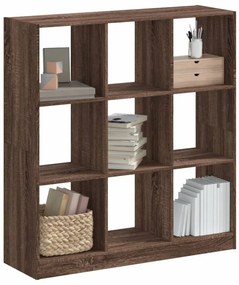 barna tölgy színű szerelt fa könyvespolc 102 x 32 x 108 cm