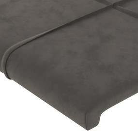 sötétszürke bársony LED-es fejtámla 103x16x118/128 cm