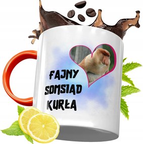 Narancssárga Bögre Szomszédnak Ajándék fényképes nyomattal