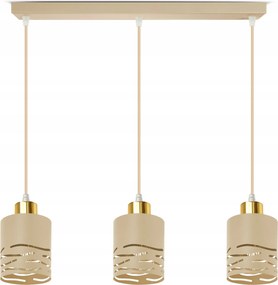 Függőlámpa túlnyúlás ekrü bézs 3xE27 Led Hullámok étkező asztal nappali