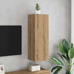 kézműves tölgy színű szerelt fa TV-szekrény 30,5 x 30 x 90 cm