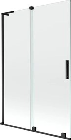 Mexen Velar L 2-szárnyú tolóajtós kádparaván 120 x 150 cm, átlátszó, fekete - 896-120-003-01-70