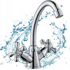 Fürdőszobai Álló Mosdó Csaptelep Diamond Retro Króm Sárgaréz Mosogatóhoz