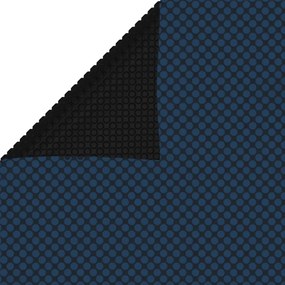 fekete és kék napelemes lebegő PE medencefólia 1000 x 600 cm