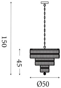 Searchlight 1375-5AB - Láncos csillár EMPIRE 5xE14/60W/230V