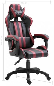 bordó műbőr gamer szék