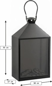 LED dekoráció lámpás COZY WARM 55x30 cm, fekete