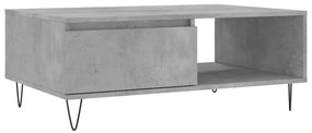Betonszürke szerelt fa dohányzóasztal 90 x 60 x 35 cm