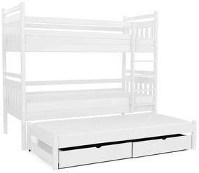 Wilsondo PETRA 5 emeletes ágy pótággyal - fehér Méret: 200x90