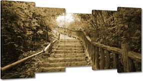 Vászonkép 150x80 Lépcsők szépia színben