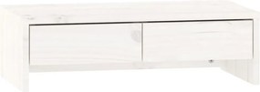 vidaXL fehér tömör fenyőfa monitorállvány 50x27x15 cm