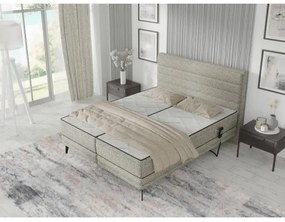 Elektromosan állítható kárpitozott ágy matracokkal MILA 180x200 cm, szürke