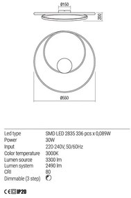 Mennyezeti Lámpa Bronz TORSION REDO 01-1792