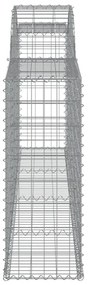 5 db íves horganyzott vas gabion kosár 300x30x80/100 cm