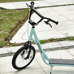 HOMCOM Gyerek Roller fékkel, állítható magasságú, könnyű acél, világoskék