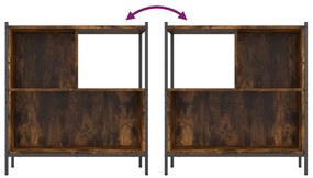 füstös tölgy színű szerelt fa könyvszekrény 72 x 28 x 77,5 cm